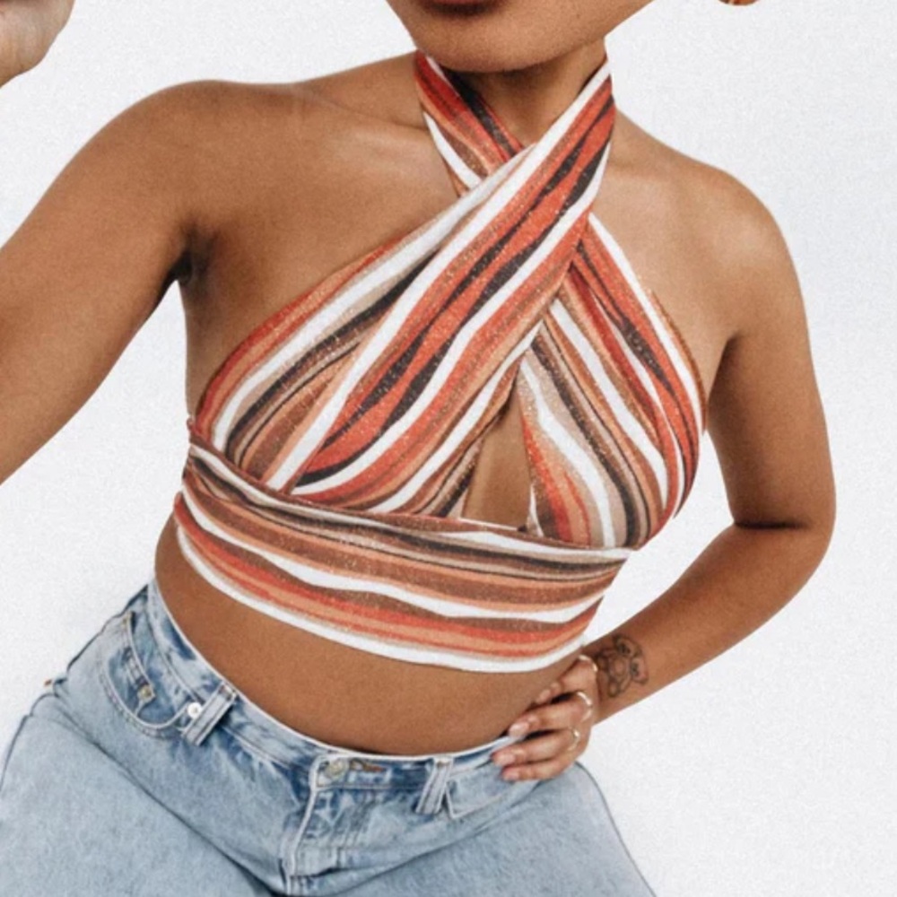 Princess Polly Multi-colored Luci Halter Top